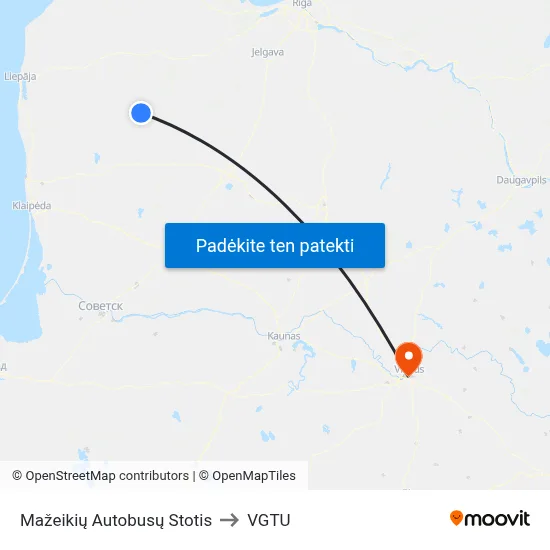 Mažeikių Autobusų Stotis to VGTU map