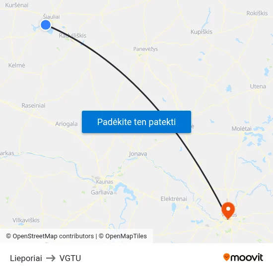 Lieporiai to VGTU map