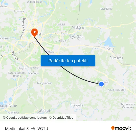 Medininkai 3 to VGTU map