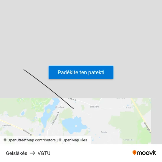 Geisiškės to VGTU map