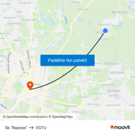 Sb "Rapsas'' to VGTU map