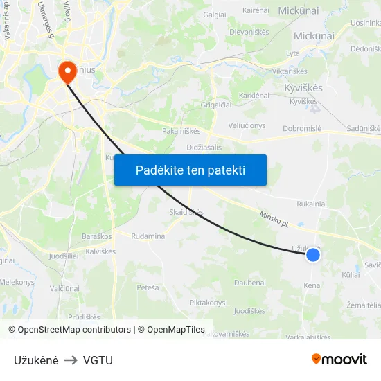 Užukėnė to VGTU map
