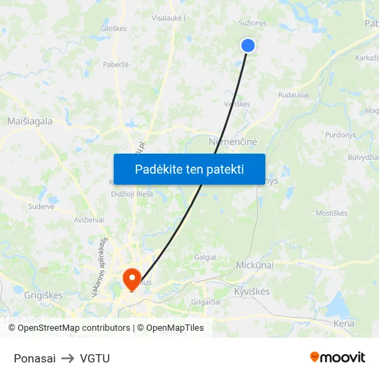 Ponasai to VGTU map