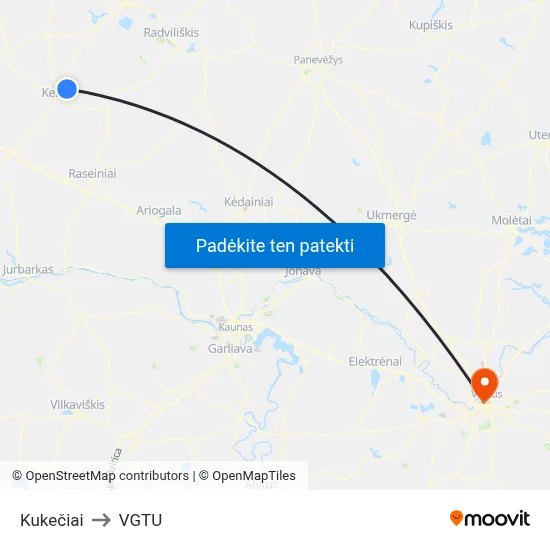 Kukečiai to VGTU map