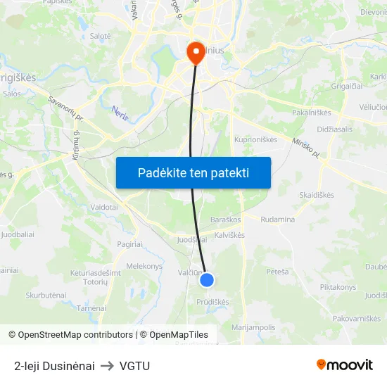 2-Ieji Dusinėnai to VGTU map