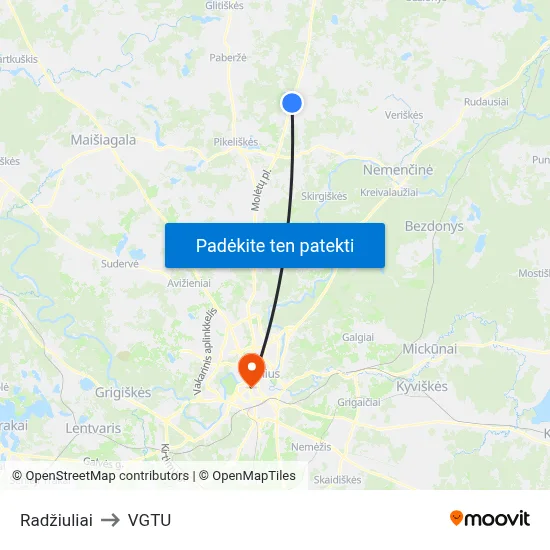 Radžiuliai to VGTU map