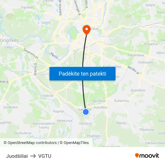 Juodšiliai to VGTU map