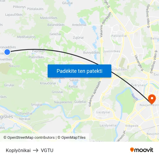 Koplyčnikai to VGTU map