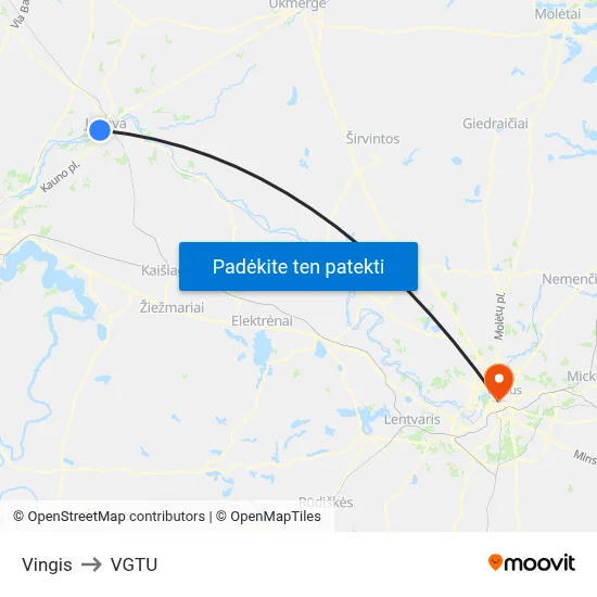 Vingis to VGTU map