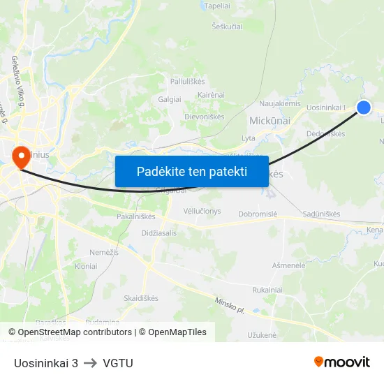 Uosininkai 3 to VGTU map