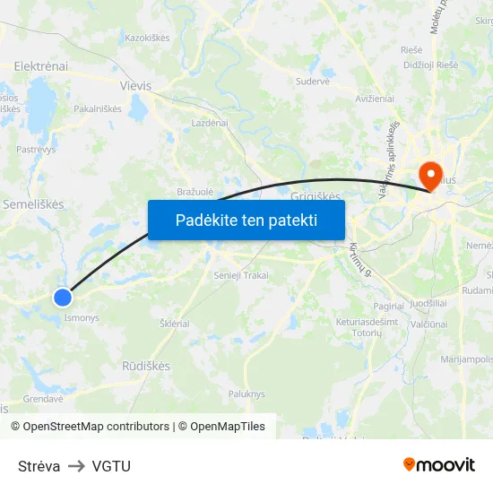 Strėva to VGTU map
