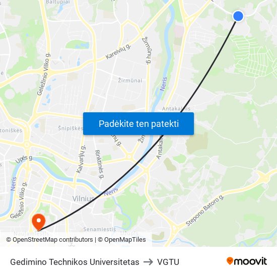Gedimino Technikos Universitetas to VGTU map