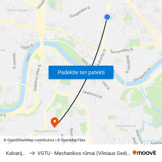 Kalvarijų Turgus to VGTU - Mechanikos rūmai (Vilniaus Gedimino technikos universitetas) map