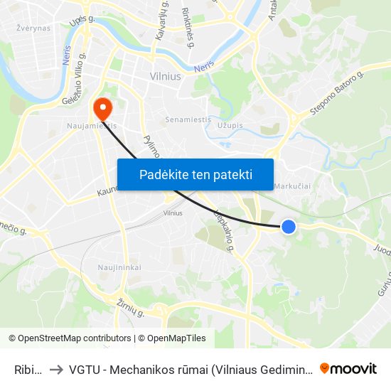 Ribiškės to VGTU - Mechanikos rūmai (Vilniaus Gedimino technikos universitetas) map