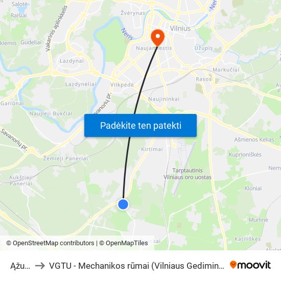 Ąžuolijai to VGTU - Mechanikos rūmai (Vilniaus Gedimino technikos universitetas) map