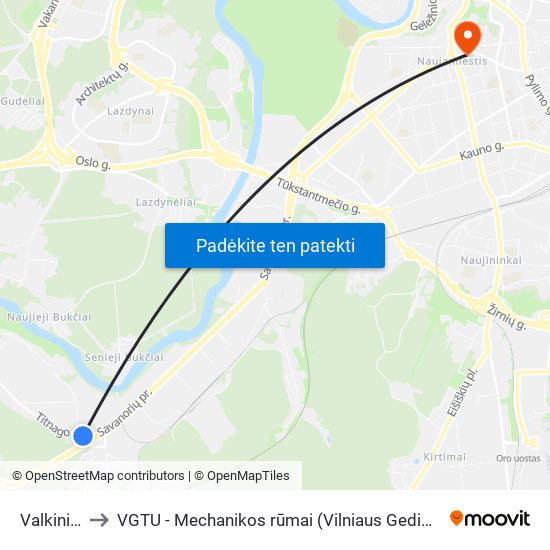 Valkininkų St. to VGTU - Mechanikos rūmai (Vilniaus Gedimino technikos universitetas) map