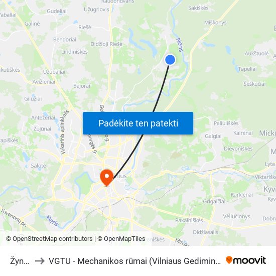 Žynių St. to VGTU - Mechanikos rūmai (Vilniaus Gedimino technikos universitetas) map