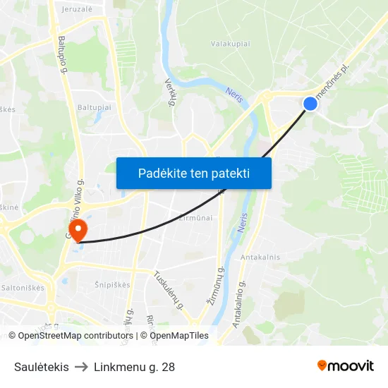 Saulėtekis to Linkmenu g. 28 map
