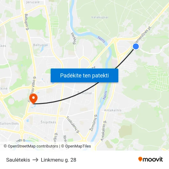 Saulėtekis to Linkmenu g. 28 map
