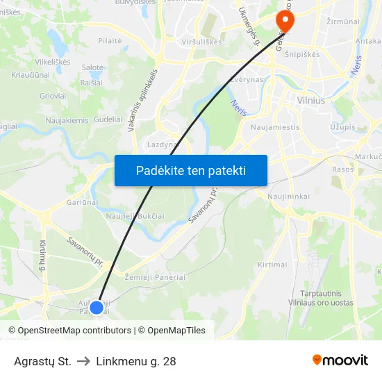 Agrastų St. to Linkmenu g. 28 map