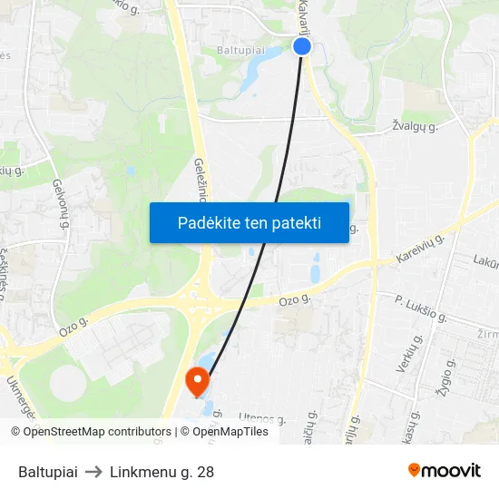 Baltupiai to Linkmenu g. 28 map