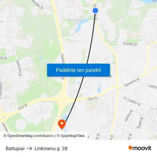 Baltupiai to Linkmenu g. 28 map
