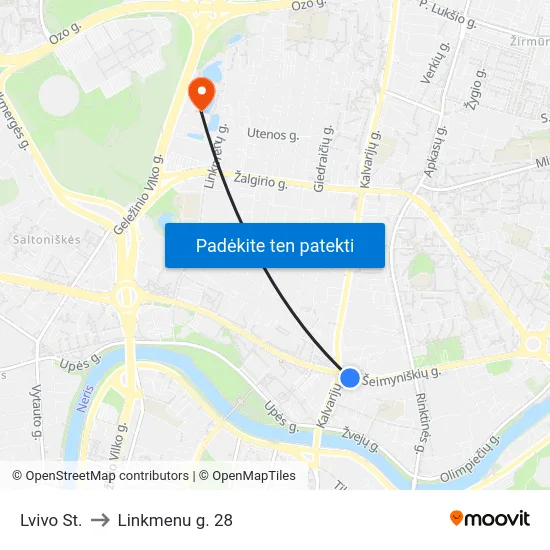 Lvivo St. to Linkmenu g. 28 map