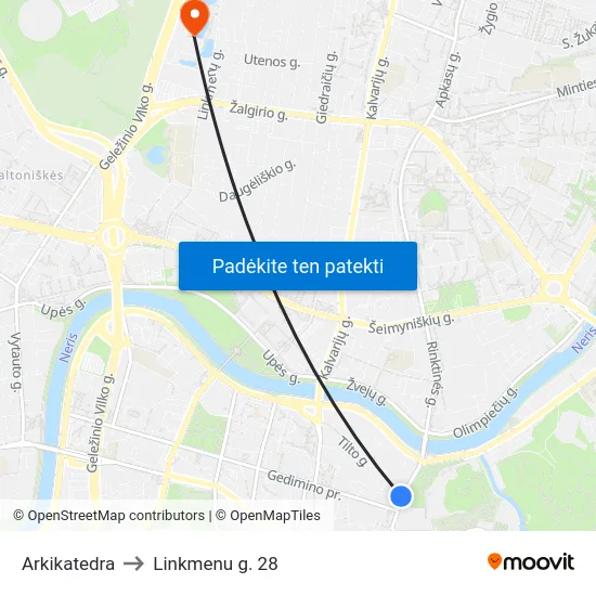 Arkikatedra to Linkmenu g. 28 map