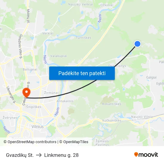Gvazdikų St. to Linkmenu g. 28 map