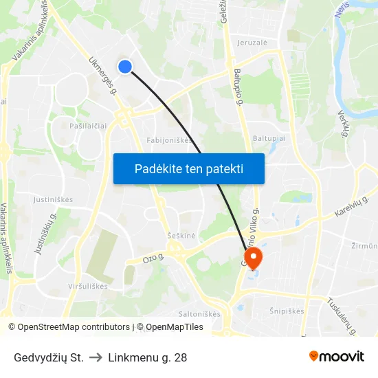 Gedvydžių St. to Linkmenu g. 28 map