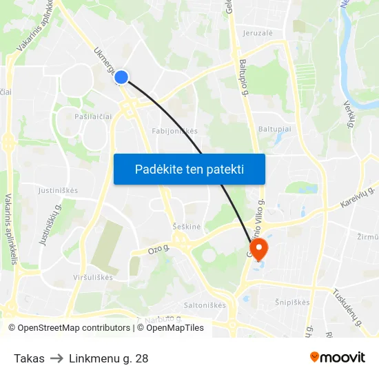 Takas to Linkmenu g. 28 map