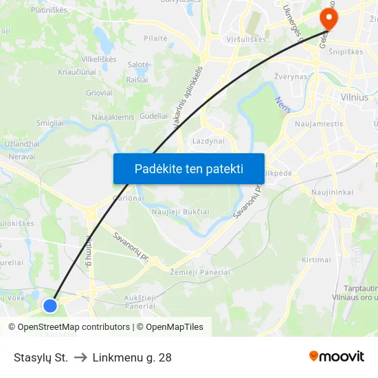 Stasylų St. to Linkmenu g. 28 map