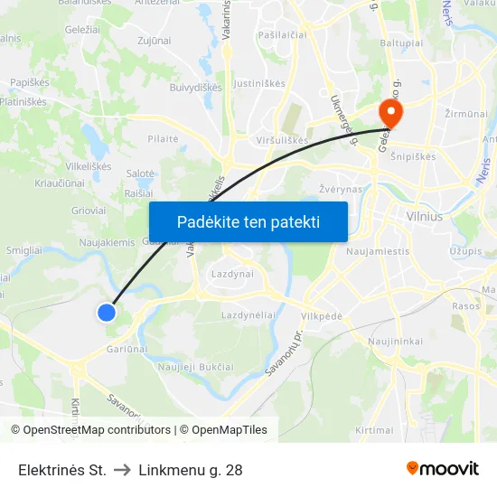 Elektrinės St. to Linkmenu g. 28 map