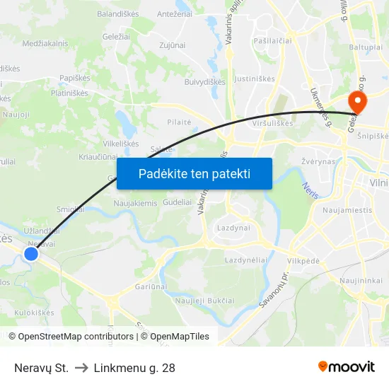 Neravų St. to Linkmenu g. 28 map