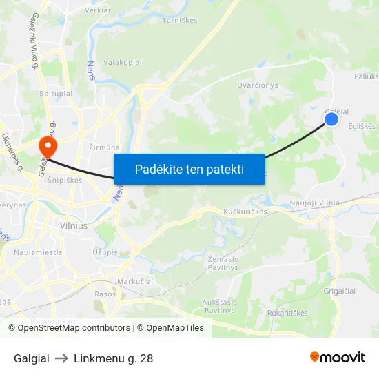 Galgiai to Linkmenu g. 28 map