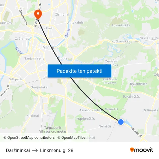 Daržininkai to Linkmenu g. 28 map