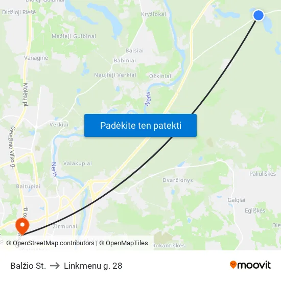Balžio St. to Linkmenu g. 28 map