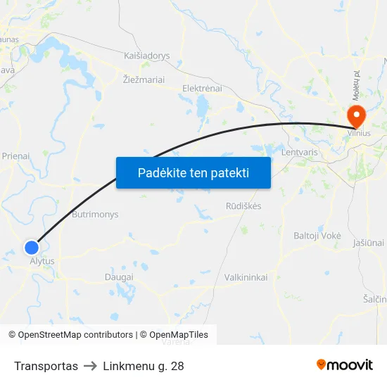 Transportas to Linkmenu g. 28 map