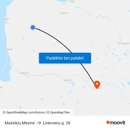Mažeikių Mėsinė to Linkmenu g. 28 map