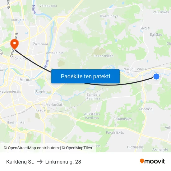 Karklėnų St. to Linkmenu g. 28 map