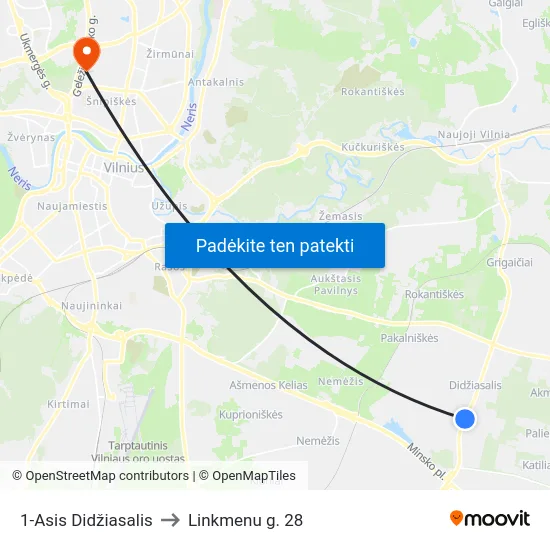 1-Asis Didžiasalis to Linkmenu g. 28 map