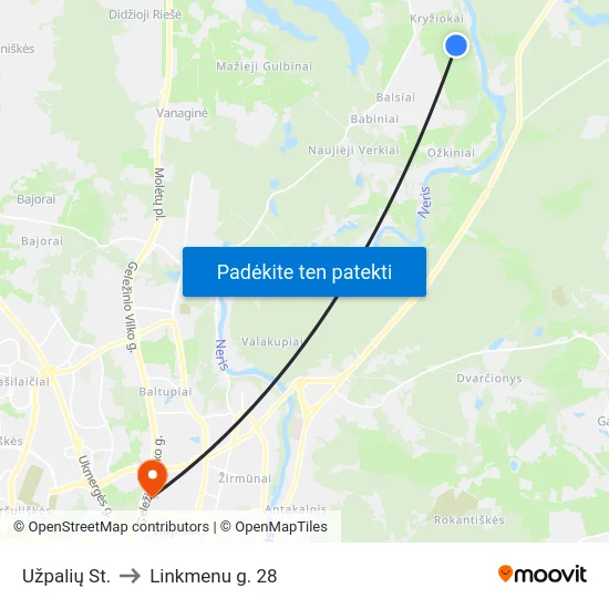 Užpalių St. to Linkmenu g. 28 map