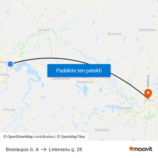 Breslaujos G. A to Linkmenu g. 28 map