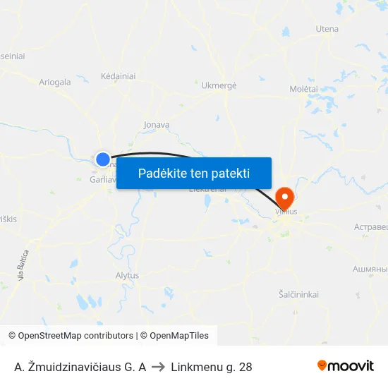 A. Žmuidzinavičiaus G. A to Linkmenu g. 28 map