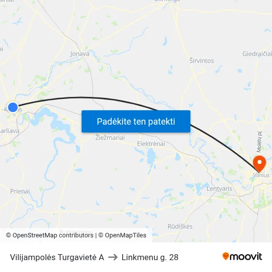 Vilijampolės Turgavietė A to Linkmenu g. 28 map