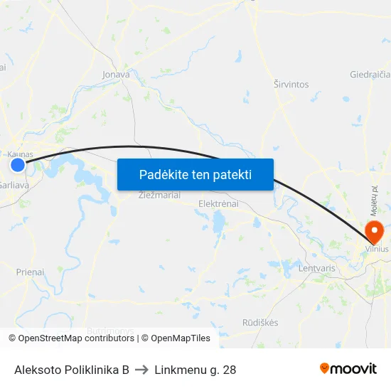 Aleksoto Poliklinika B to Linkmenu g. 28 map