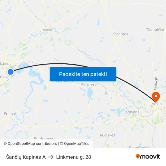 Šančių Kapinės A to Linkmenu g. 28 map