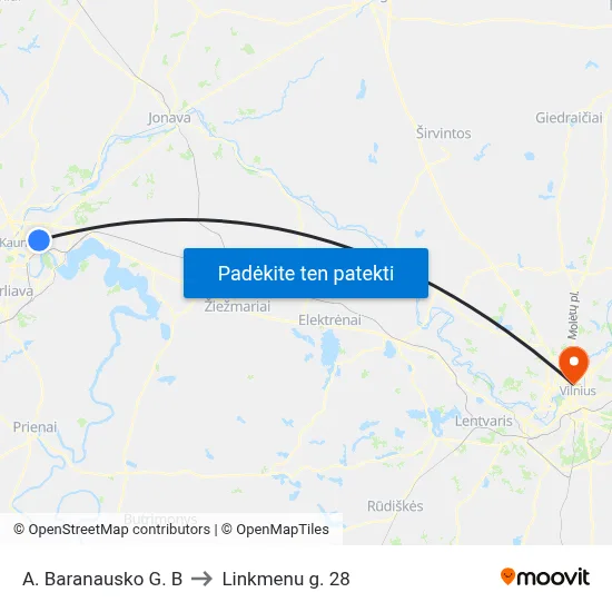 A. Baranausko G. B to Linkmenu g. 28 map