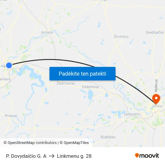P. Dovydaičio G. A to Linkmenu g. 28 map