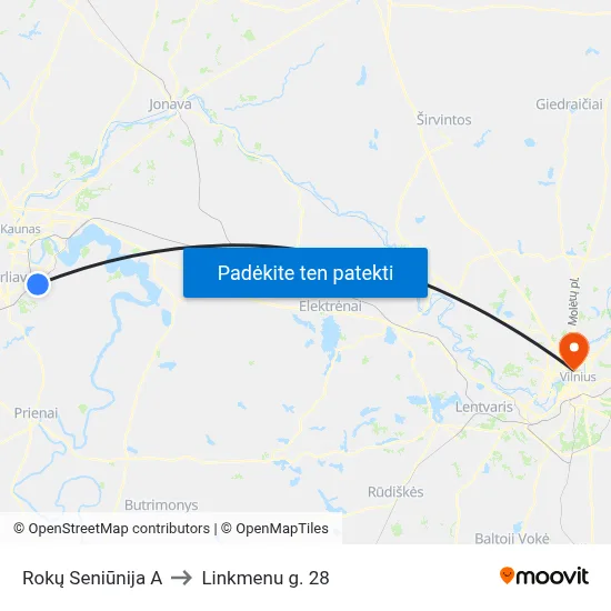 Rokų Seniūnija A to Linkmenu g. 28 map